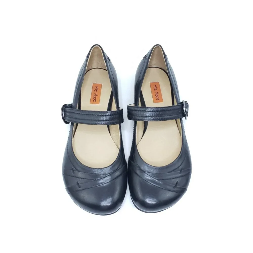 Miz Mooz Classic Black Mary Jane Flat Shoe